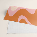 Retro Liquid Swirl Abstract Square Pink Orange Cream Wrapping Paper Gallery Image 2