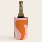 Retro Liquid Swirl Abstract Square Pink Orange Cream Wine Chiller Gallery Image 2