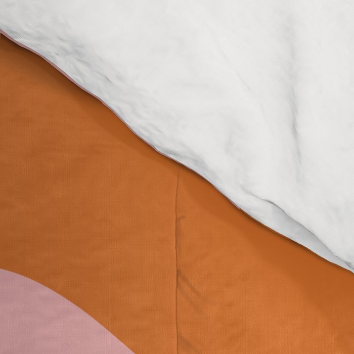 Retro Liquid Swirl Abstract Square Pink Orange Cream Comforter Gallery Image 4