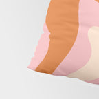 Retro Liquid Swirl Abstract Square Pink Orange Cream Pillow Sham Gallery Image 4