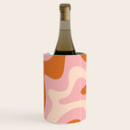 Retro Liquid Swirl Abstract Square Pink Orange Cream Wine Chiller Gallery Image 1