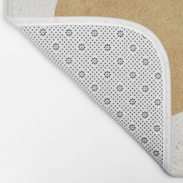 Circle Abstract - Gold Navy Blue Texture Bath Mat Gallery Image 2