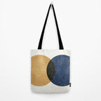 Circle Abstract - Gold Navy Blue Texture Tote Bag Gallery Image 2