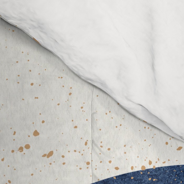 Circle Abstract - Gold Navy Blue Texture Comforter Gallery Image 4