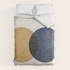 Circle Abstract - Gold Navy Blue Texture Duvet Cover Gallery Image 6