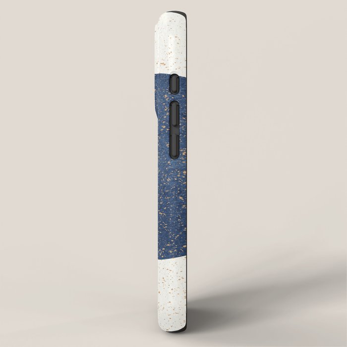 Circle Abstract - Gold Navy Blue Texture iPhone Case Gallery Image 2