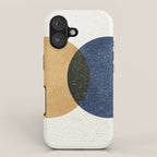 Circle Abstract - Gold Navy Blue Texture iPhone Case Gallery Image 1