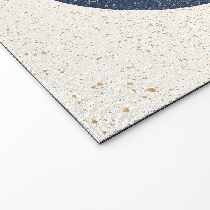 Circle Abstract - Gold Navy Blue Texture Welcome Mat Gallery Image 2