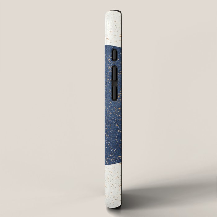 Circle Abstract - Gold Navy Blue Texture iPhone Case Gallery Image 2