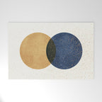 Circle Abstract - Gold Navy Blue Texture Welcome Mat Gallery Image 1