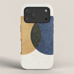 Circle Abstract - Gold Navy Blue Texture iPhone Case Gallery Image 3
