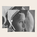 NASA Astronaut, Anna Fisher, black and white photograph Placemat Gallery Image 1