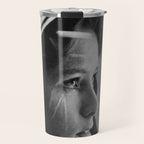 NASA Astronaut, Anna Fisher, black and white photograph Travel Mug Gallery Image 1