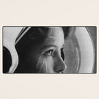 NASA Astronaut, Anna Fisher, black and white photograph Desk Mat Gallery Image 3