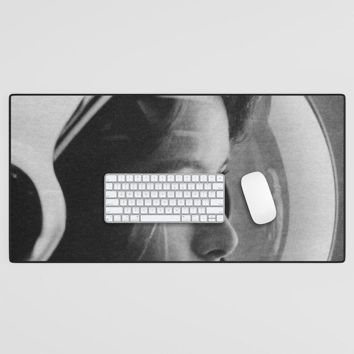 NASA Astronaut, Anna Fisher, black and white photograph Desk Mat Gallery Image 1