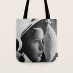 NASA Astronaut, Anna Fisher, black and white photograph Tote Bag Gallery Image 1