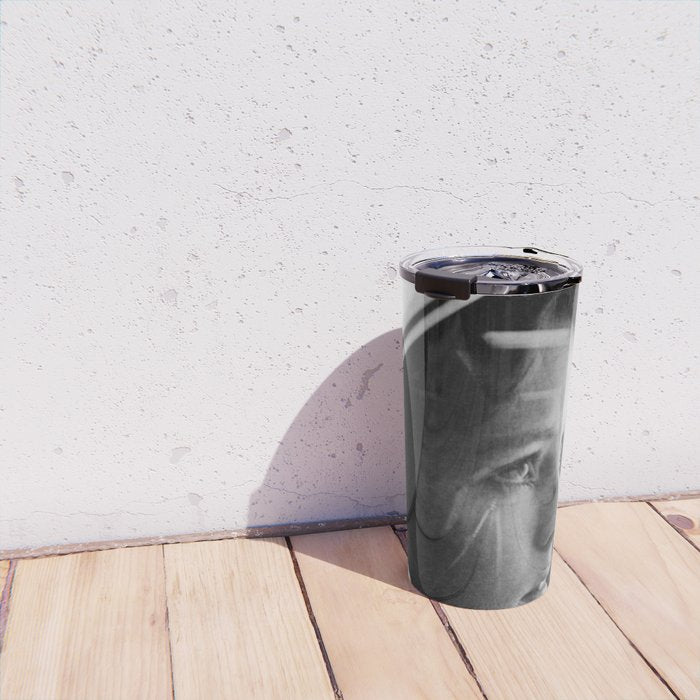 NASA Astronaut, Anna Fisher, black and white photograph Travel Mug Gallery Image 4
