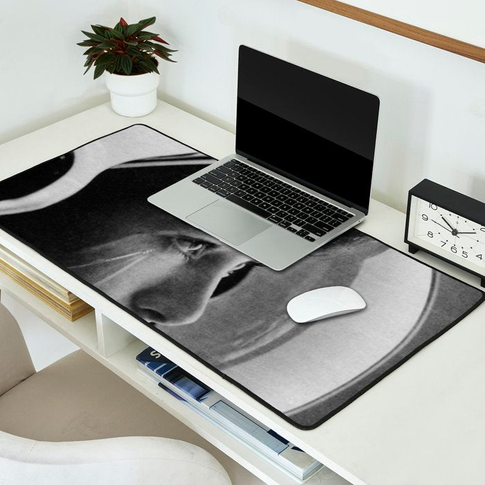 NASA Astronaut, Anna Fisher, black and white photograph Desk Mat Gallery Image 2