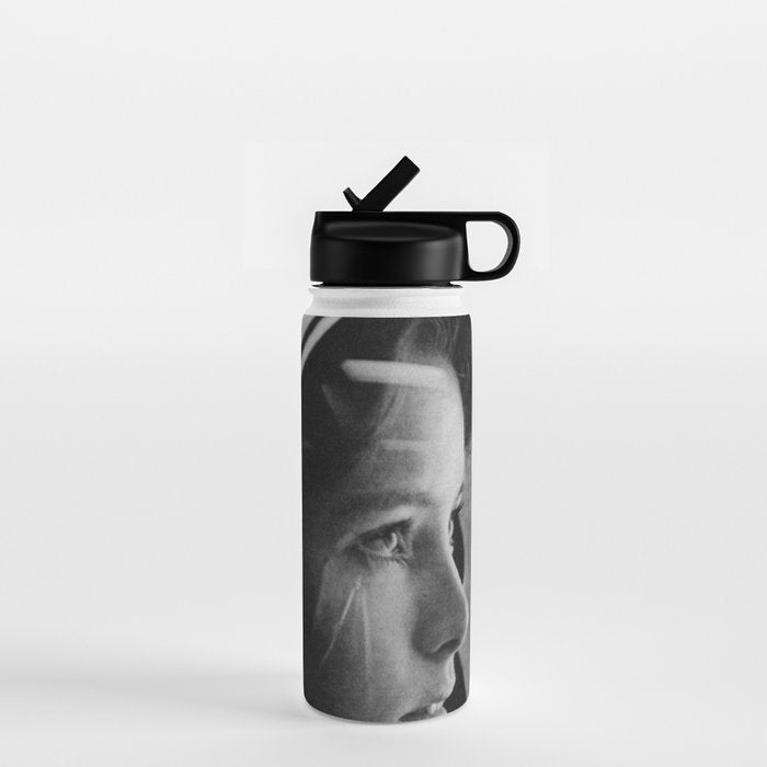 NASA Astronaut, Anna Fisher, black and white photograph Water Bottle Gallery Image 1