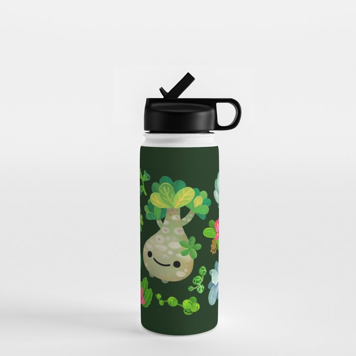 Baby succulent 4 - dark Water Bottle Gallery Image 1