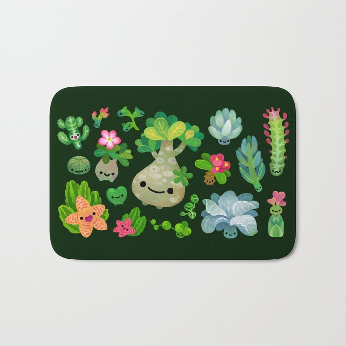 Baby succulent 4 - dark Bath Mat Gallery Image 1