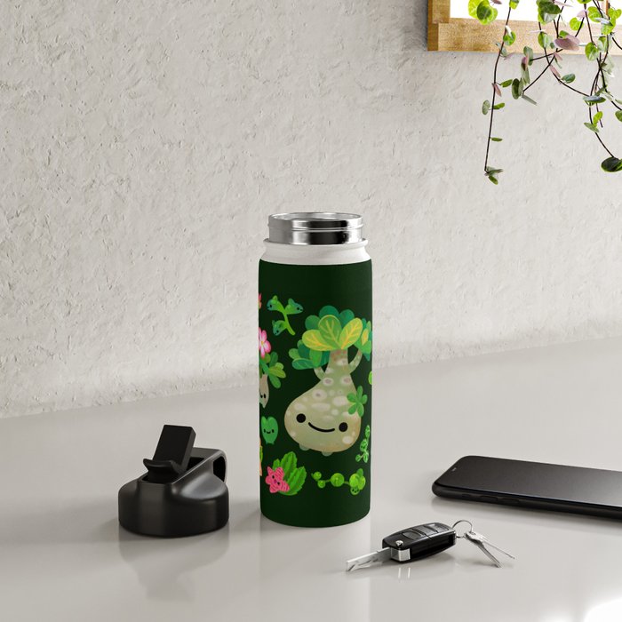 Baby succulent 4 - dark Water Bottle Gallery Image 4