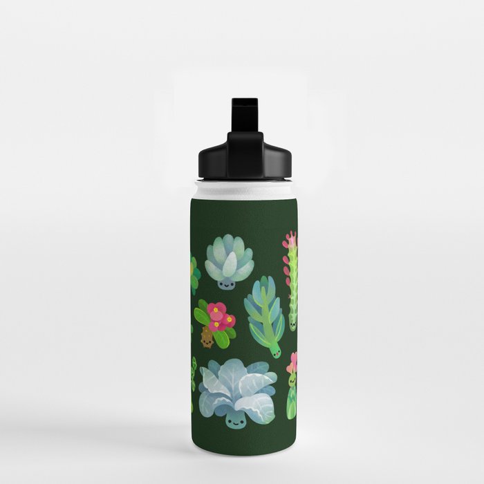 Baby succulent 4 - dark Water Bottle Gallery Image 2