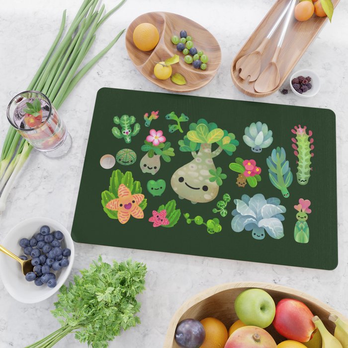 Baby succulent 4 - dark Cutting Board Gallery Image 2