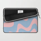 Retro Liquid Swirl Abstract 2 in Pastel Pink and Light Blue Laptop Sleeve Gallery Image 2