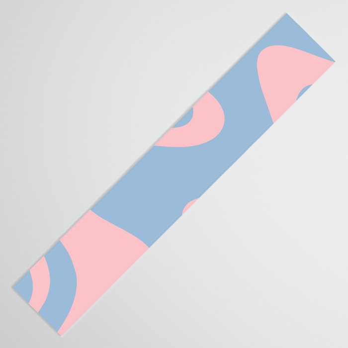 Retro Liquid Swirl Abstract 2 in Pastel Pink and Light Blue Table Runner Gallery Image 3