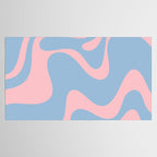 Retro Liquid Swirl Abstract 2 in Pastel Pink and Light Blue Tablecloth Gallery Image 2