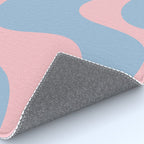 Retro Liquid Swirl Abstract 2 in Pastel Pink and Light Blue Rug Gallery Image 4