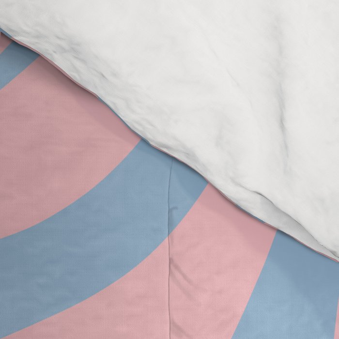 Retro Liquid Swirl Abstract 2 in Pastel Pink and Light Blue Comforter Gallery Image 4