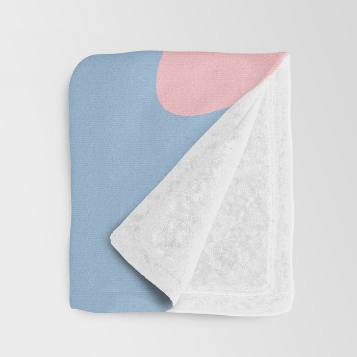 Retro Liquid Swirl Abstract 2 in Pastel Pink and Light Blue Throw Blanket Gallery Image 3