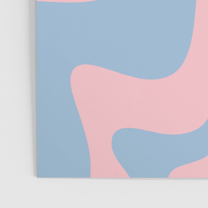 Retro Liquid Swirl Abstract 2 in Pastel Pink and Light Blue Poster Gallery Image 3