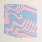 Retro Liquid Swirl Abstract 2 in Pastel Pink and Light Blue Wrapping Paper Gallery Image 3