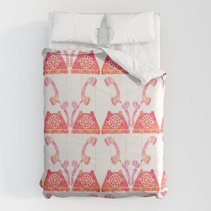 Vintage Rotary Phone - Peach Palette Comforter Gallery Image 6