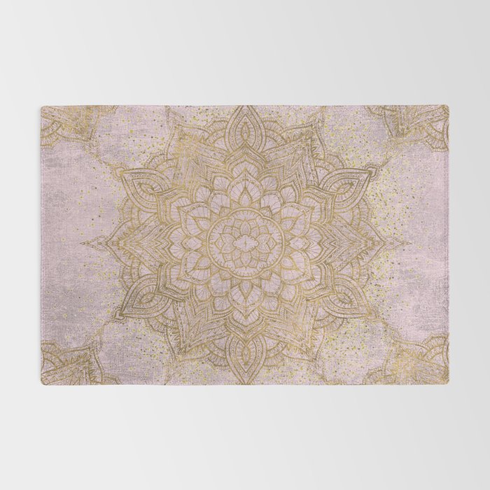 Boho sparkling mandala - rose gold Rug Gallery Image 2