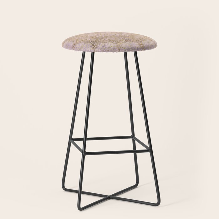 Boho sparkling mandala - rose gold Stool Gallery Image 1