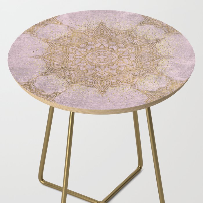 Boho sparkling mandala - rose gold Side Table Gallery Image 2