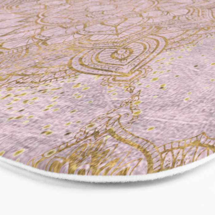 Boho sparkling mandala - rose gold Bath Mat Gallery Image 3