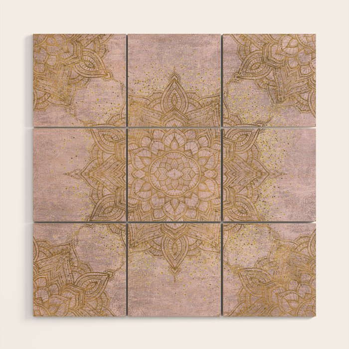 Boho sparkling mandala - rose gold Wood Wall Art Gallery Image 1
