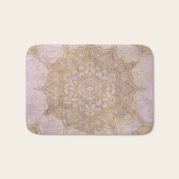 Boho sparkling mandala - rose gold Bath Mat Gallery Image 1