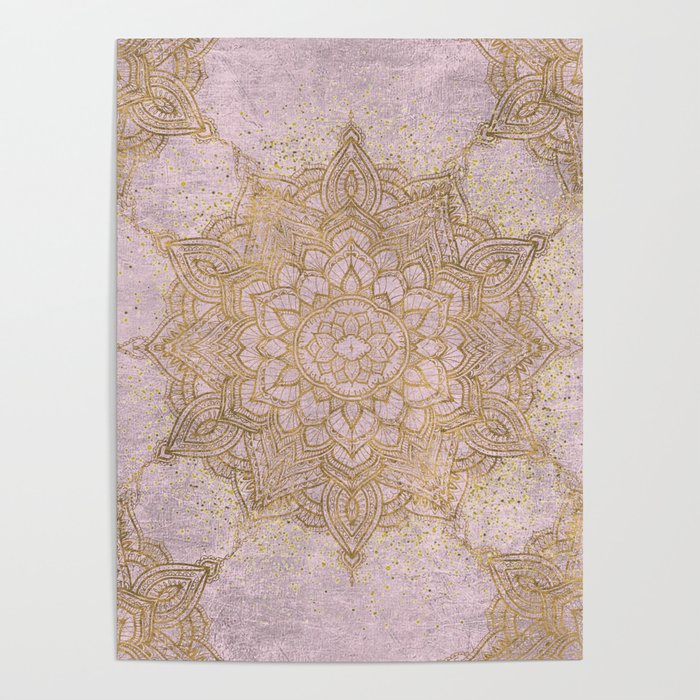 Boho sparkling mandala - rose gold Poster Gallery Image 4