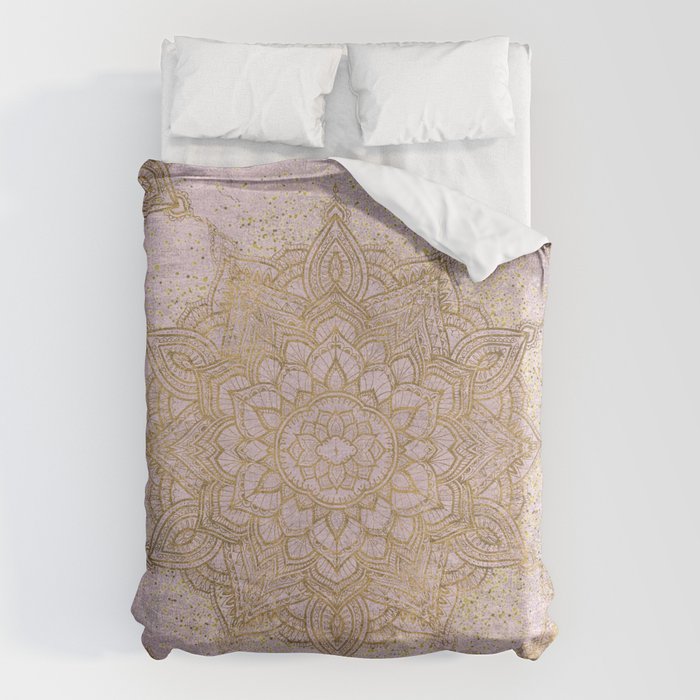 Boho sparkling mandala - rose gold Duvet Cover Gallery Image 1