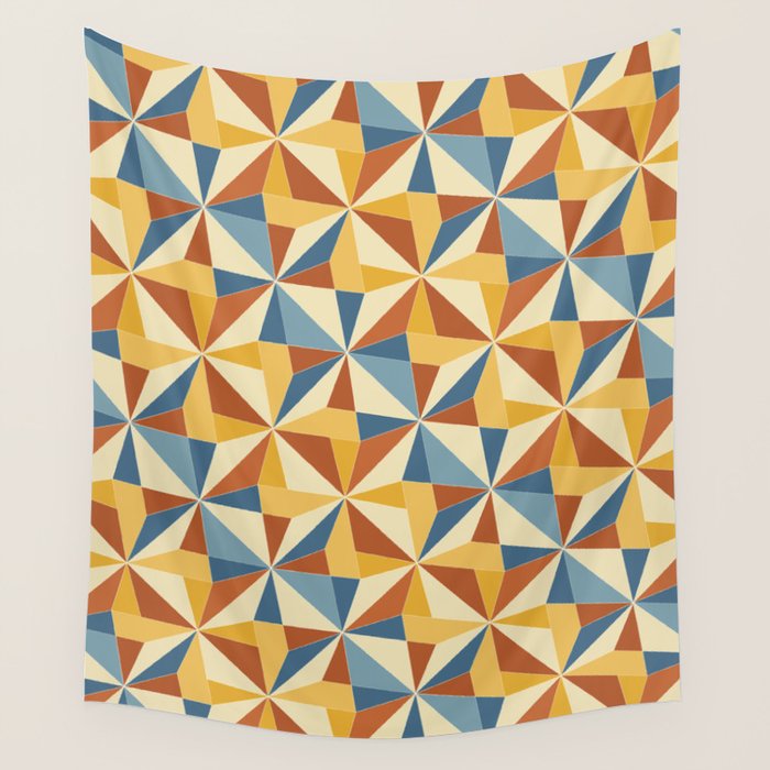 Kaleidoscope Tile Pattern IV Bright Vibrant Summer Wall Tapestry Gallery Image 4