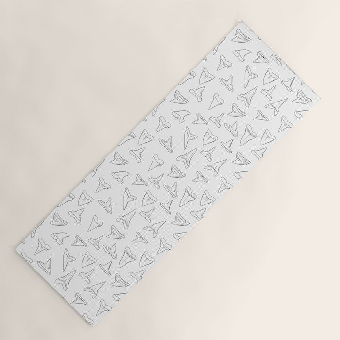 SHARK TEETH PATTERN-white Yoga Mat Gallery Image 1