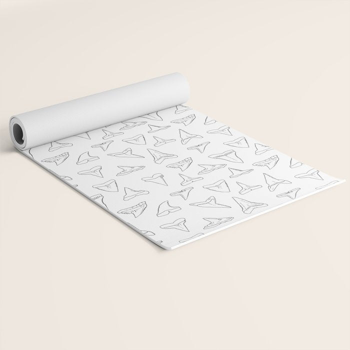 SHARK TEETH PATTERN-white Yoga Mat Gallery Image 2
