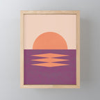 Sunset Geometric Pink Midcentury style Mini Art Print Gallery Image 1