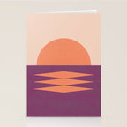 Sunset Geometric Pink Midcentury style Stationery Card Gallery Image 2